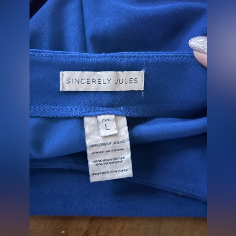 Sincerely Jules Blue Skort-Style Shorts with Wrap Front - Picture 6 of 7